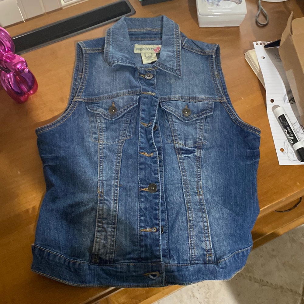 Paris blues no sleeves Jean jacket
